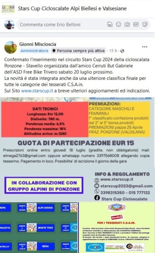 STARSCUP 2024 SI ESPANDE: ECCO LA PONZONE-STAVELLO